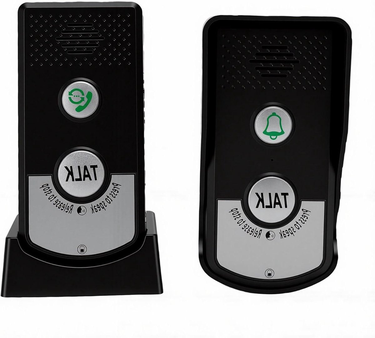 Draadloze Deurbel - Intercom Systeem - Bezoekers Ontvangen - 1000m Bereik - 14 x 9.5 x 6.5 cm - Zwart