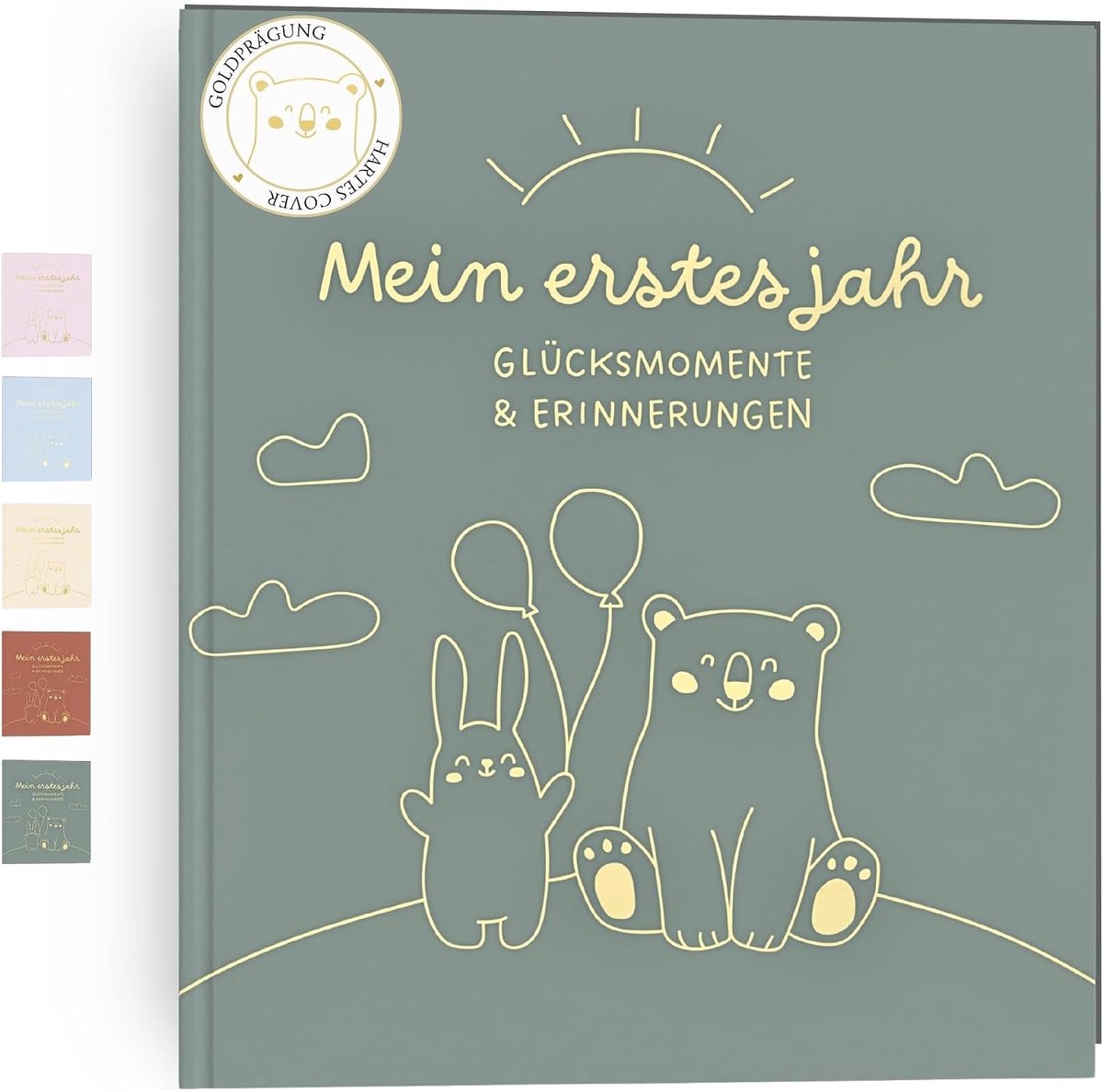 Baby album voor het eerste jaar - 50 pagina's - groen - herinner alle mijlpalen - ShopVlot