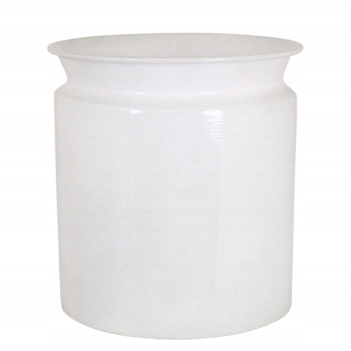 Markless hoge witte metalen pot - diameter 17 cm