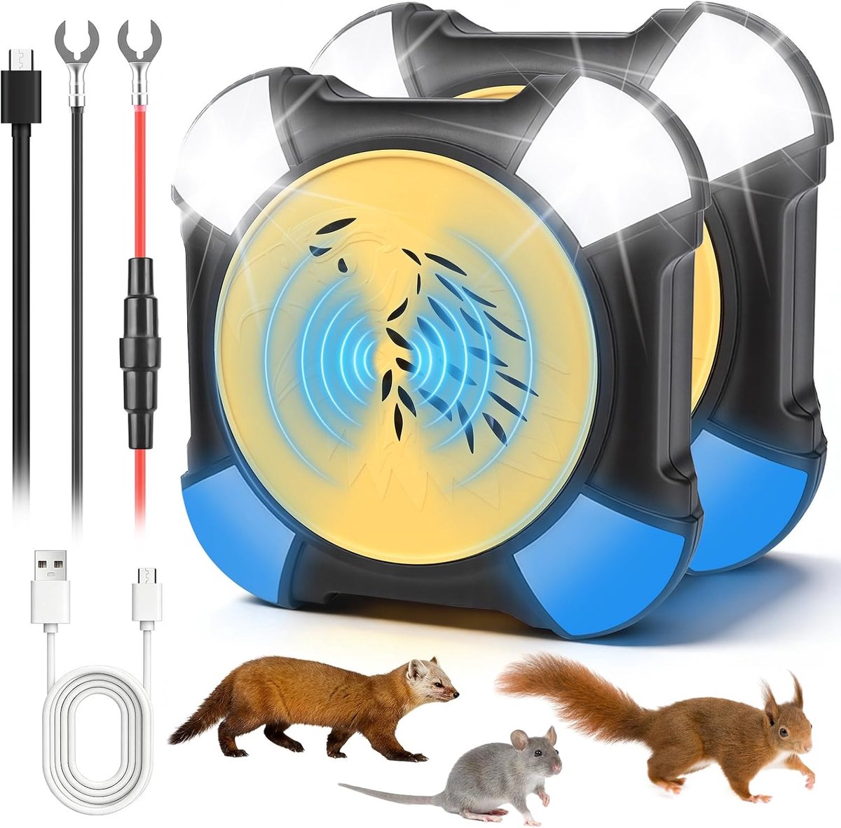 Ultrasone ongediertebestrijders - 2 stuks - met knipperlicht - veilig voor dieren - ShopVlot