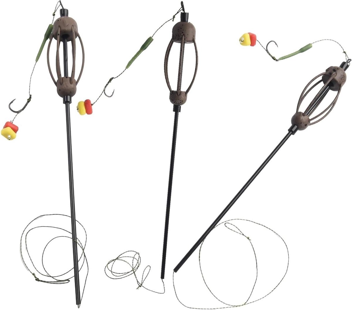 Karpervoedermand set - Aaskooi feeder - Vissen op karper - Effectieve aasbesparing - 70 cm - Afgebeeld