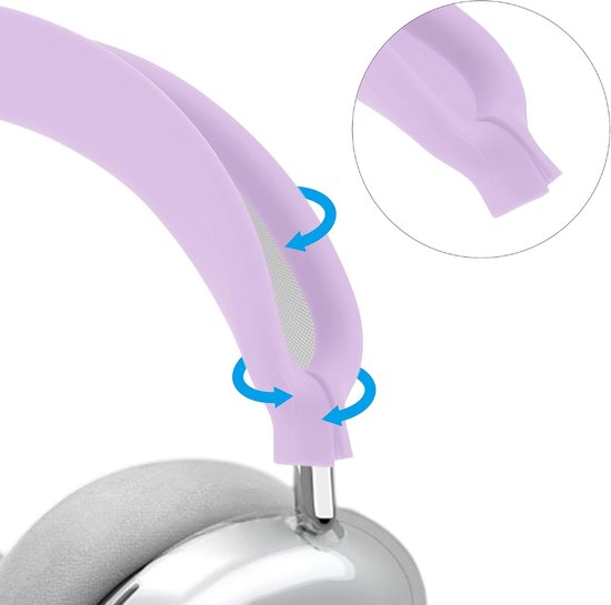 3-in-1 hoes voor Airpod Max, siliconen oorkussens, beschermhoezen met TPU-beschermhoes, hoofdband, cover, case, paars — afbeelding 4