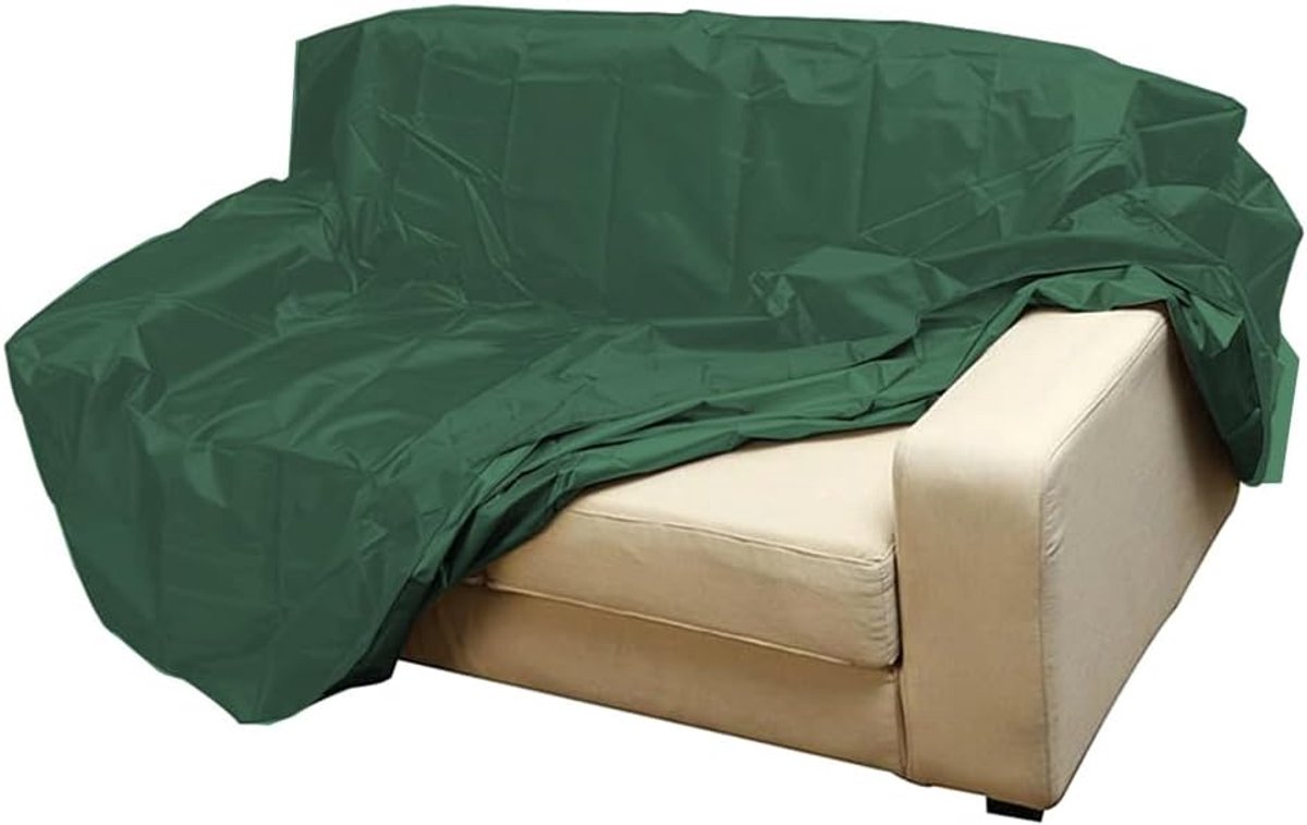 3-zits tuinbankhoes, 134 x 66 x 89 cm, winddicht, uv-bescherming, voor buiten, terrasbank, waterdicht, voor parkmeubels, bankhoes, groen, 210D