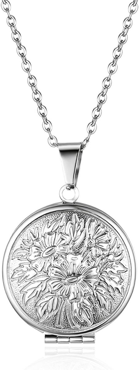 Sieraad roestvrij staal fotomedaillon om te openen foto foto's amulet zilver/goud vierkant boek hanger halsketting ketting voor heren dames - gratis gravure, roestvrij staal