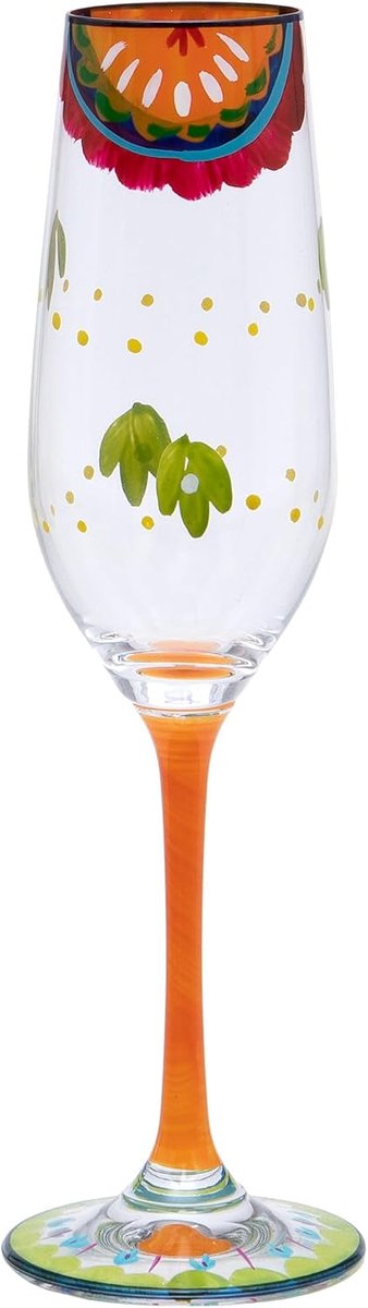 Handgeschilderde patroon Champagne Fluit, 220ml, Gift Boxed