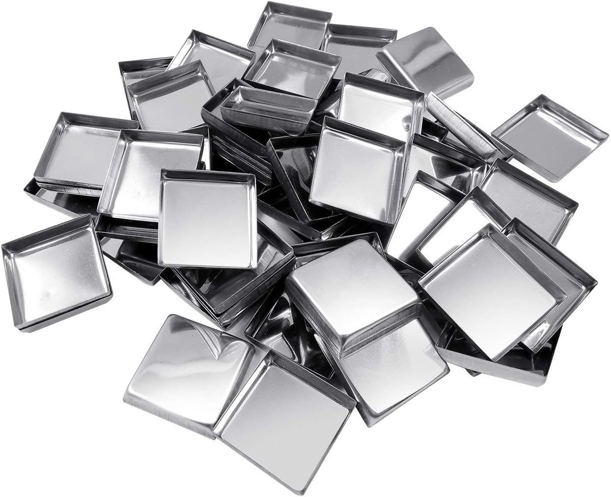 56-pack lege vierkante metalen pannen voor oogschaduwpalet magnetisch make-uppalet (26 mm)