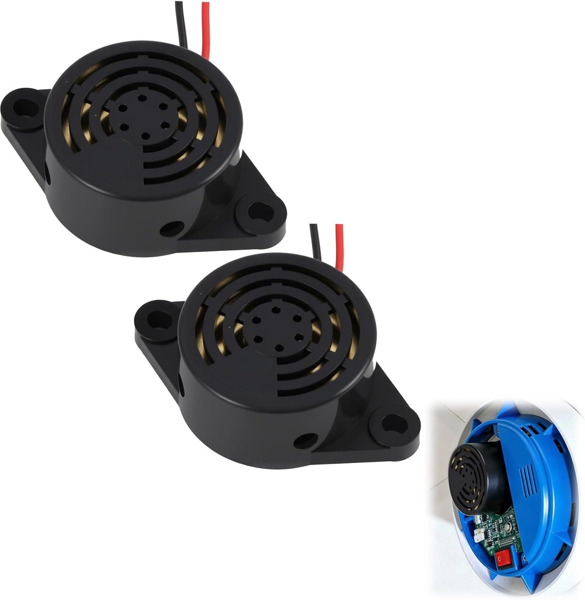 2 stuks zoemer alarm Elektronische pieptoon zoemer DC 3V 12V 24V, 100dB luidere waarschuwingstoon, duurzame signaalgenerator voor diverse toepassingen in industrie, veiligheid en DIY-projecten