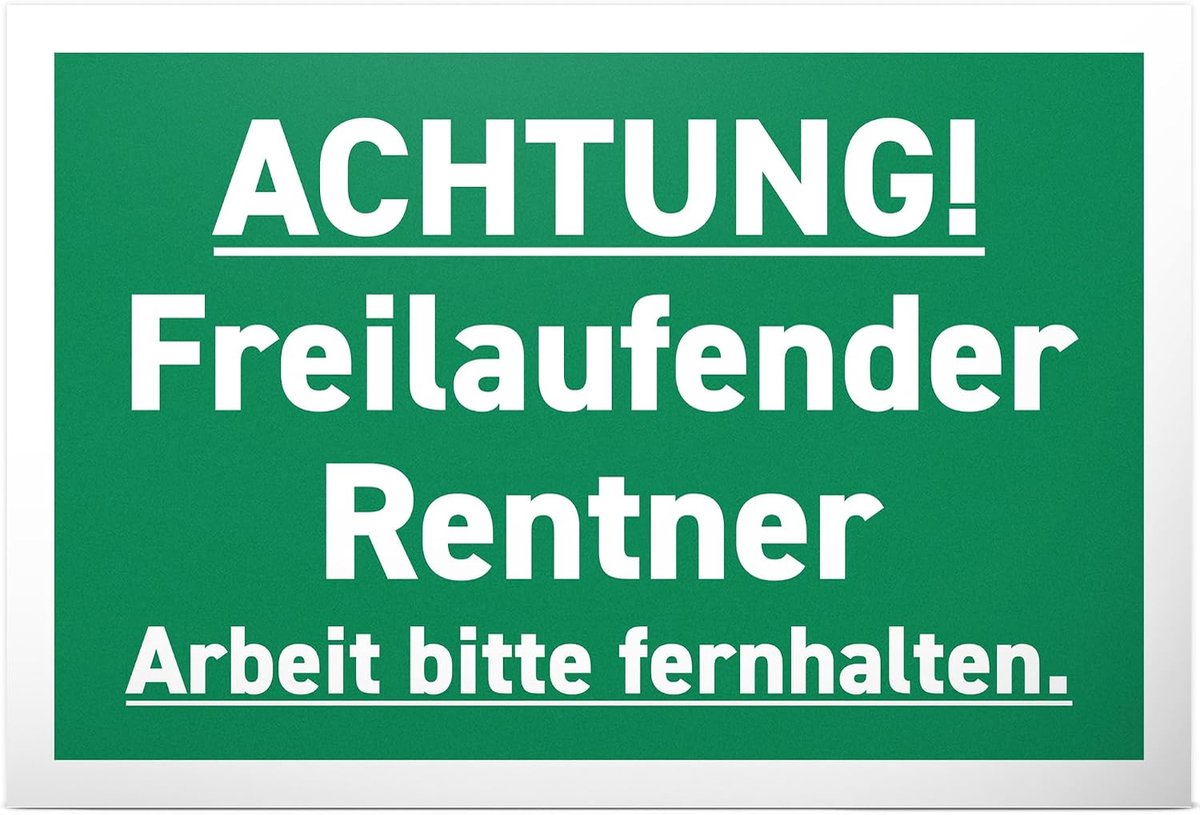 Vrijlopende gepensioneerden - bord 30 x 20 cm - afscheid pensionering decoratie kaart cadeau-idee feest afscheid - vrouwen en mannen pensioen pensioen pensioen gepensioneerd cadeau
