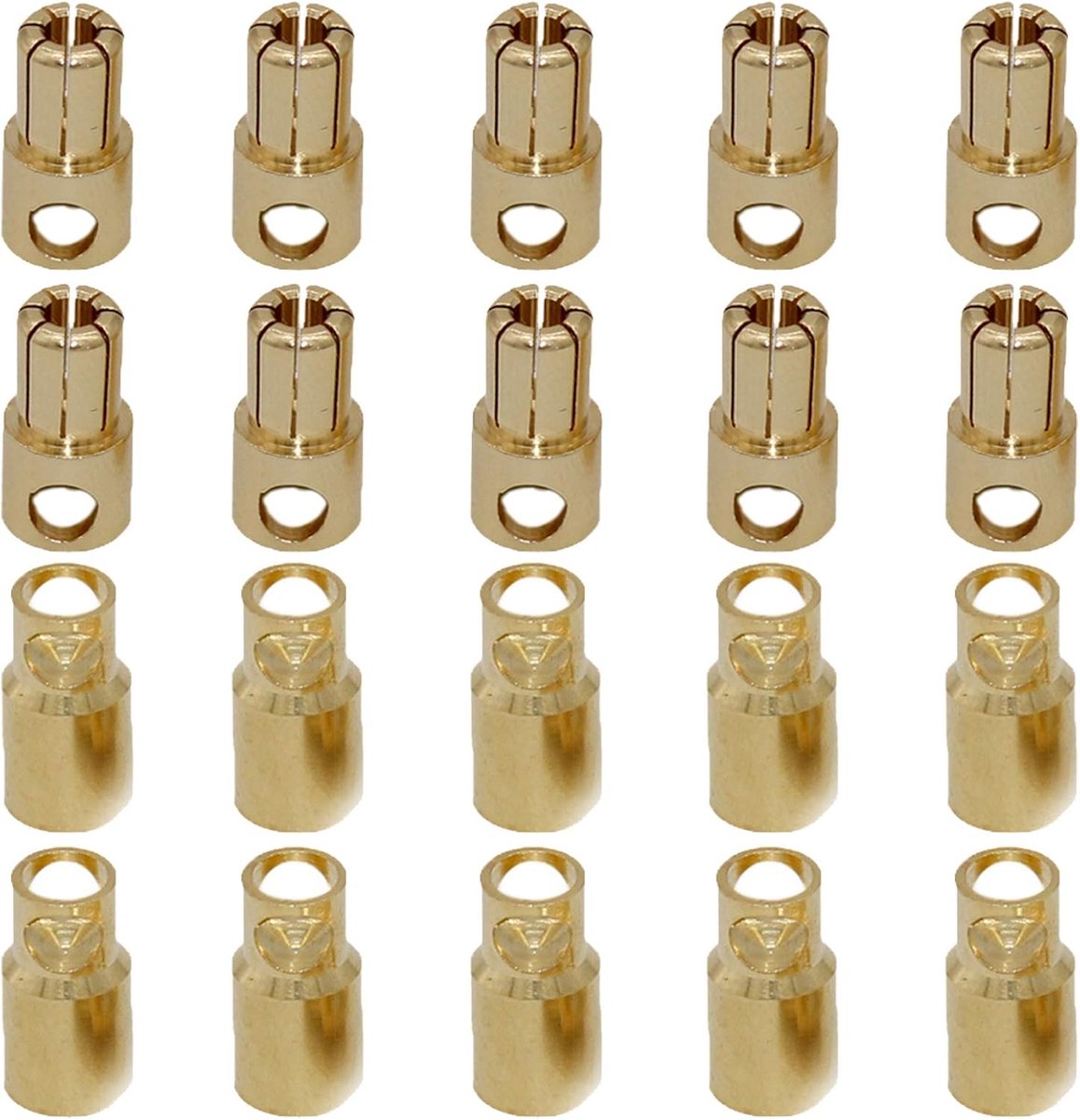 20 paar Vergulde 8.0MM 8MM Bullet Mannelijk en Vrouwelijk Bananenstekker Ronde Stekker voor RC ESC motor Lipo batterij