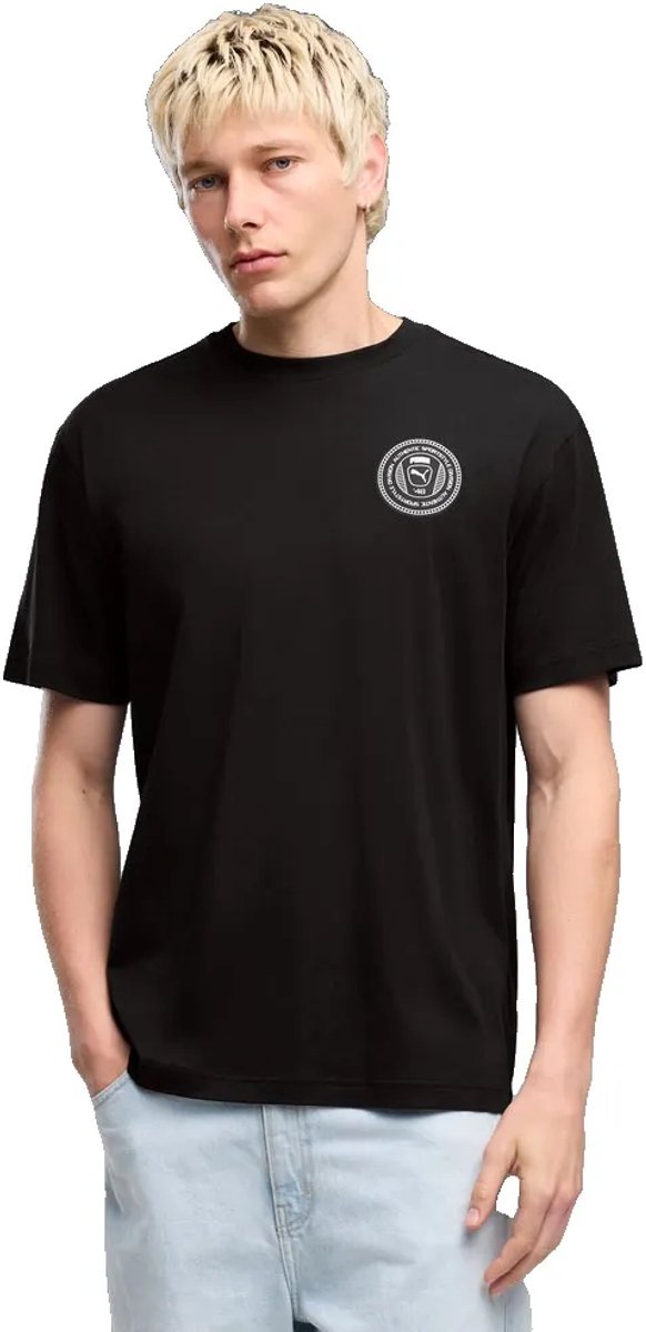 Puma Graphics Relaxed Badge T-shirt Met Korte Mouwen L Man Zwart