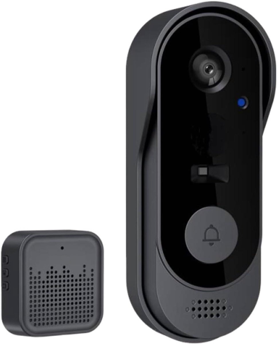 Video Deurbel Camera - Draadloze Deurbel - Bezoekers Meldingen - Bewegingsdetectie Sensor - 7 x 5 x 16 cm - Zwart
