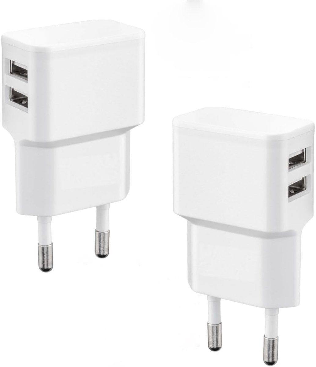 USB oplader 2 poorten - 5V, 2.0A - compact ontwerp - gelijktijdig opladen - ShopVlot