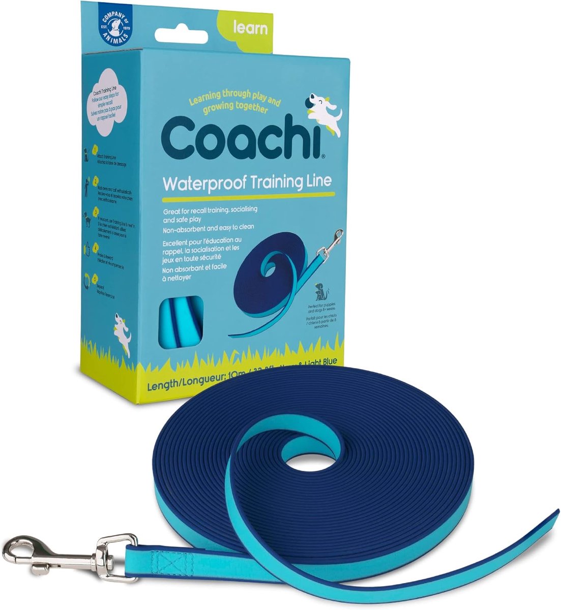 Trainingslijn 10m - Lichtgewicht, Waterproof - Voor Recall Training - Perfect voor Sociale Honden - ShopVlot