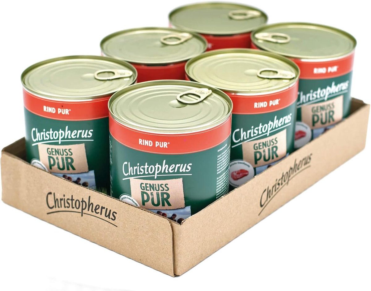 Hondennahrung nat 6 x 800g - rundvlees - hoog eiwitgehalte - ideaal voor gevoelige honden - ShopVlot