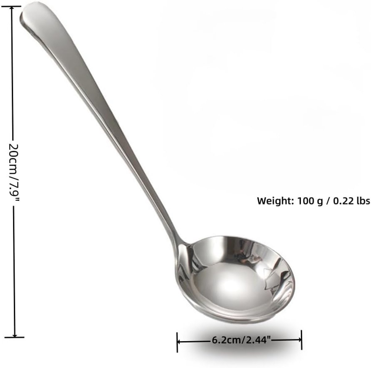 Soeplepel 20 cm - 18/10 roestvrij staal - duurzaam en elegant - ideaal voor sauzen en jus - ShopVlot