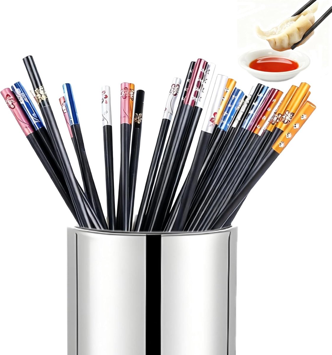 Chopsticks 10 paar - herbruikbaar - fiberglass - non-slip voor sushi en noedels - ShopVlot