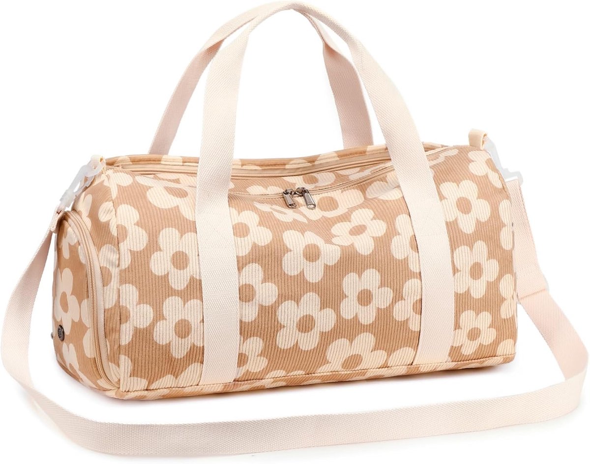 Sporttas met grote schoencompartiment - Beige - Ideaal voor sport en reizen - ShopVlot