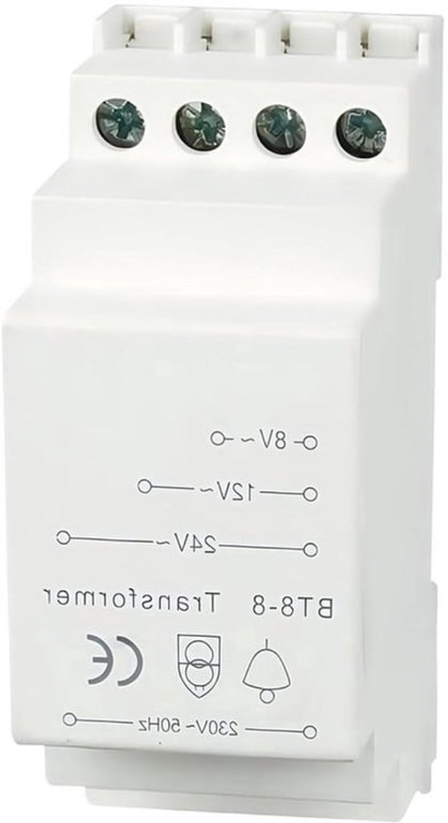 Beltrafo voor deurbel 8V-12V-24V: geschikt voor gestandaardiseerde DIN-rail - transformator voor deurbel & deurbellen