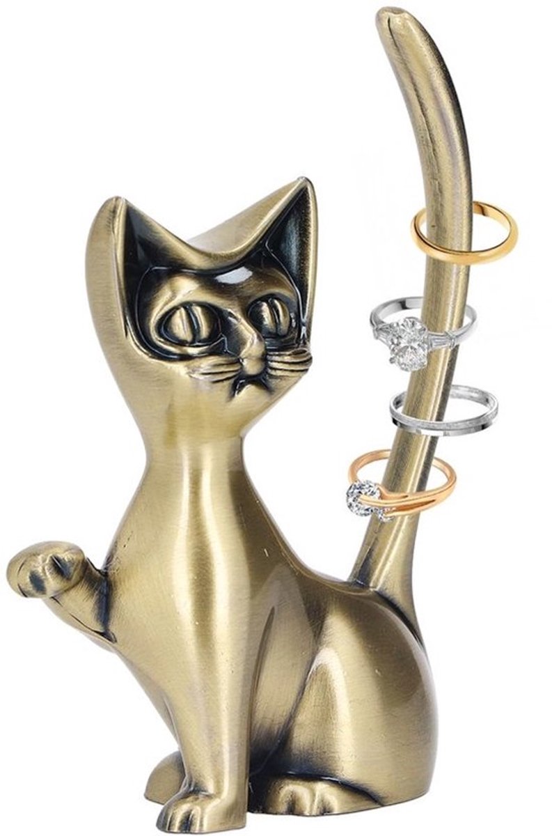 Kat Ringhouder - Metalen Sieraden Organizer voor Ringen, Oorbellen en Trinketjes - Schattig Design voor Kattenliefhebbers