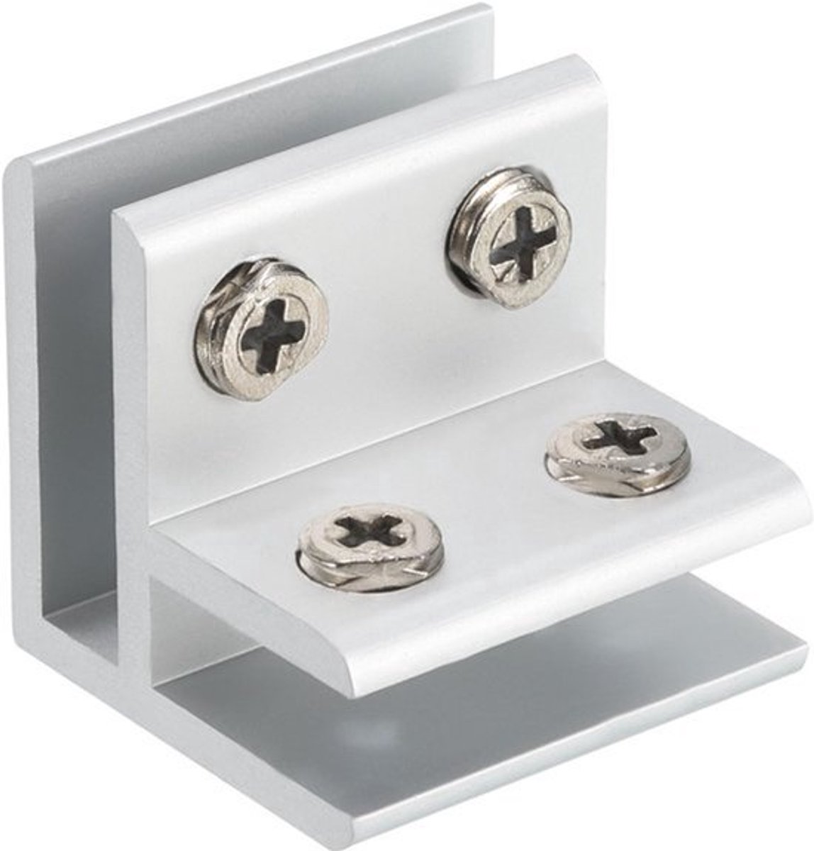 90 Graden Glasklem - Aluminium Legering - Voor 5-8 mm Dikke Glazen Plank