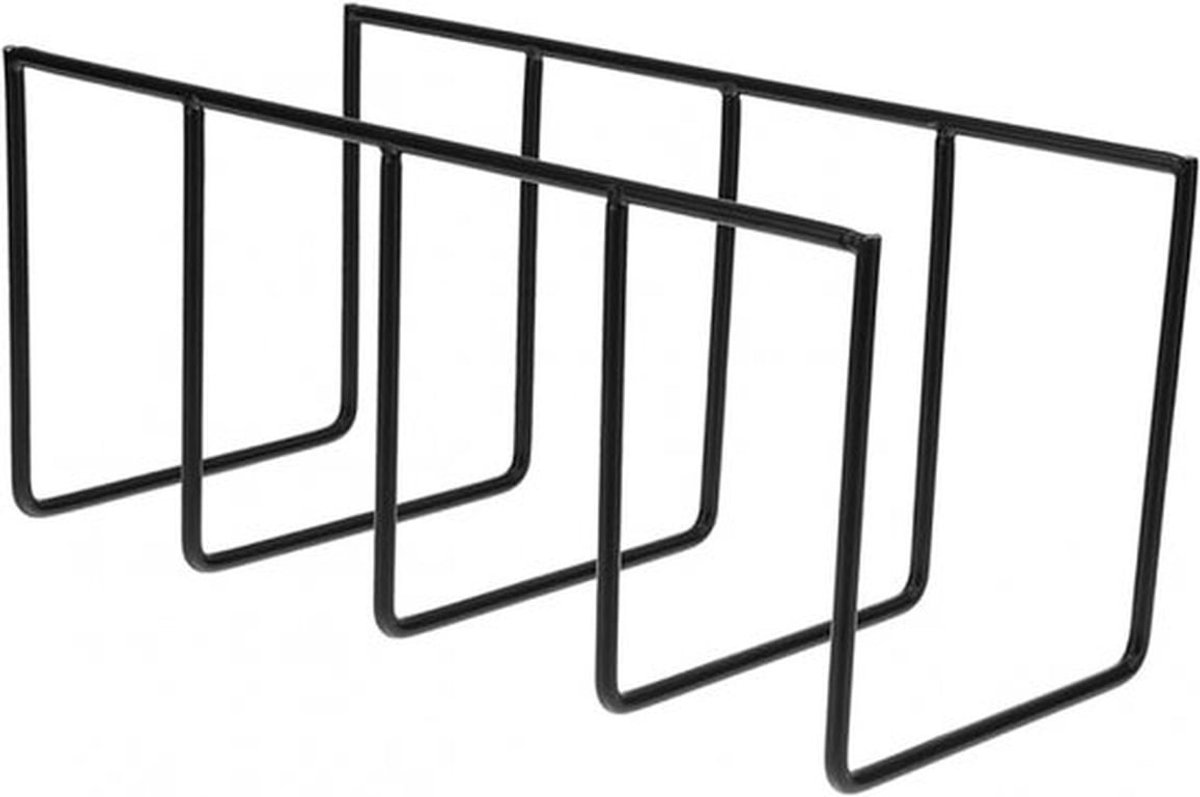 LP Opbergsysteem - Platenrek van Metaal - LP Houder - Tijdschrift Rek - Boekenstandaard - zwart - CD Houder - 26*12*12cm - Platenrek - Vinyl Houder