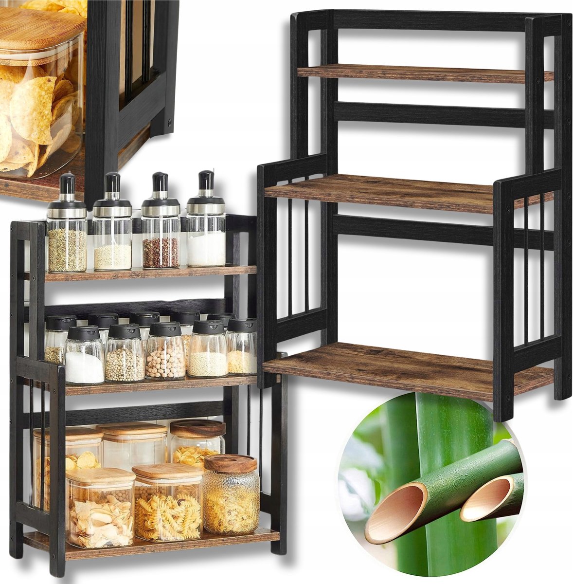 Merkloos Merkloze Bamboe Keuken Organizer - 3-Laags Tafelrek