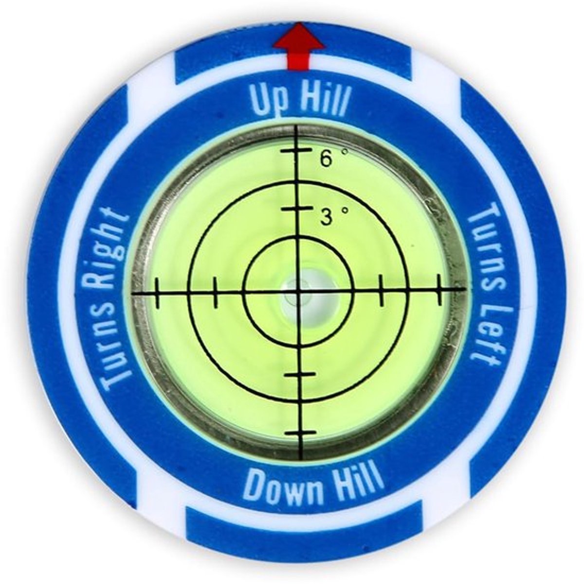 Golf Green Slope Reader met magnetische golfhoedclip, zeer nauwkeurige waterpas voor binnen en buiten.