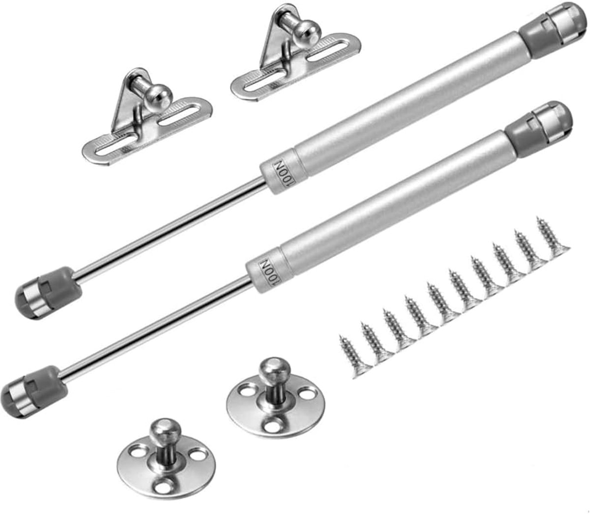 Gasveer 100N - Zilver - Schokdemper voor Keukenkast - Ideaal voor Soft Close Kasten - ShopVlot