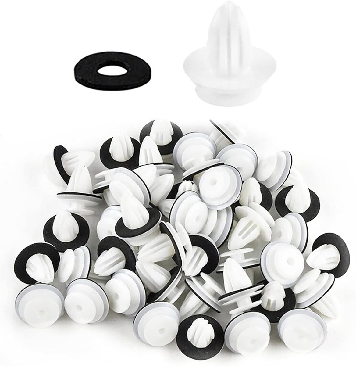 Deurtrim clips 25 stuks - universeel - plastic - met sponskussen voor optimale bevestiging - ShopVlot