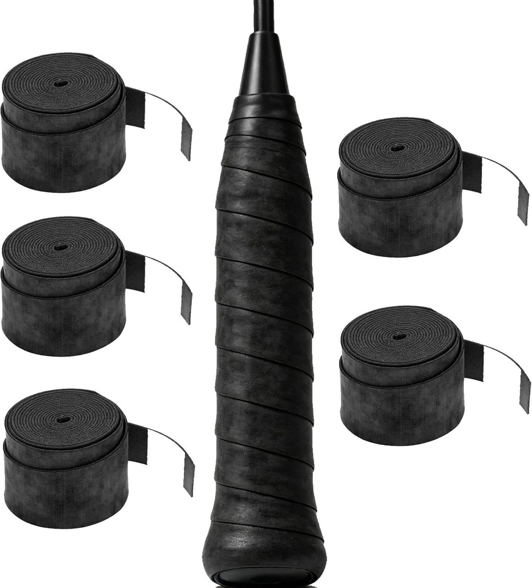 Plakband tennisrackets 5 stuks - absorberend - comfortabele grip - voor badmintonrackets - ShopVlot