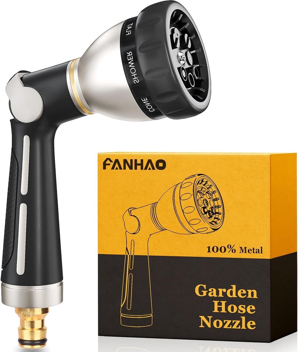 Tuinslang spuitpistool - zware metalen constructie - 8 sproeimodi - ideaal voor tuinbewatering - ShopVlot