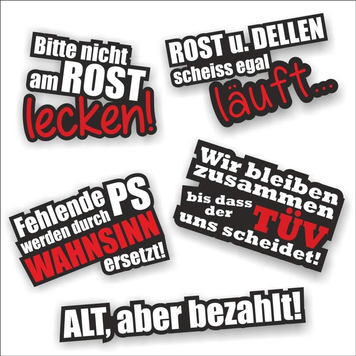 Autostickers set - 5 hoogwaardige stickers - OEM & JDM design - geef je auto een unieke uitstraling - ShopVlot