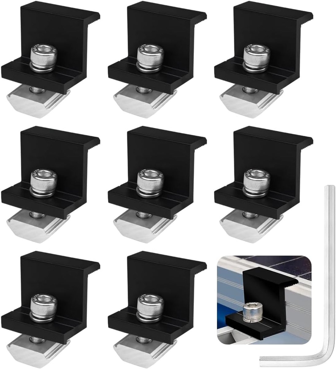 Z-montages voor zonnepanelen - 30 mm randklemmen - aluminium - duurzaam voor camping - ShopVlot