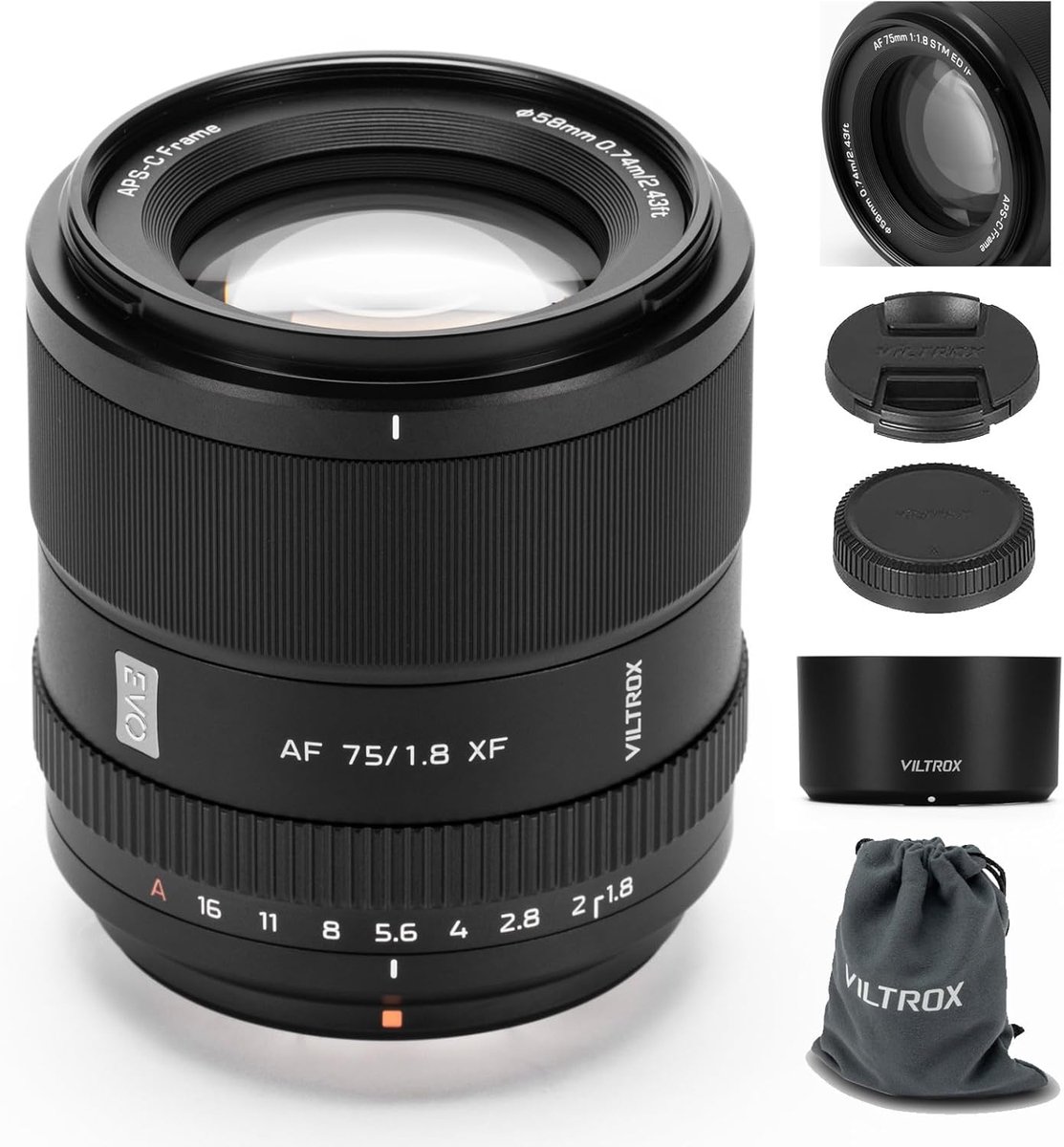 Telelens 75 mm F1.8 - APS-C met autofocus - groot diafragma - ideale portretlens - ShopVlot