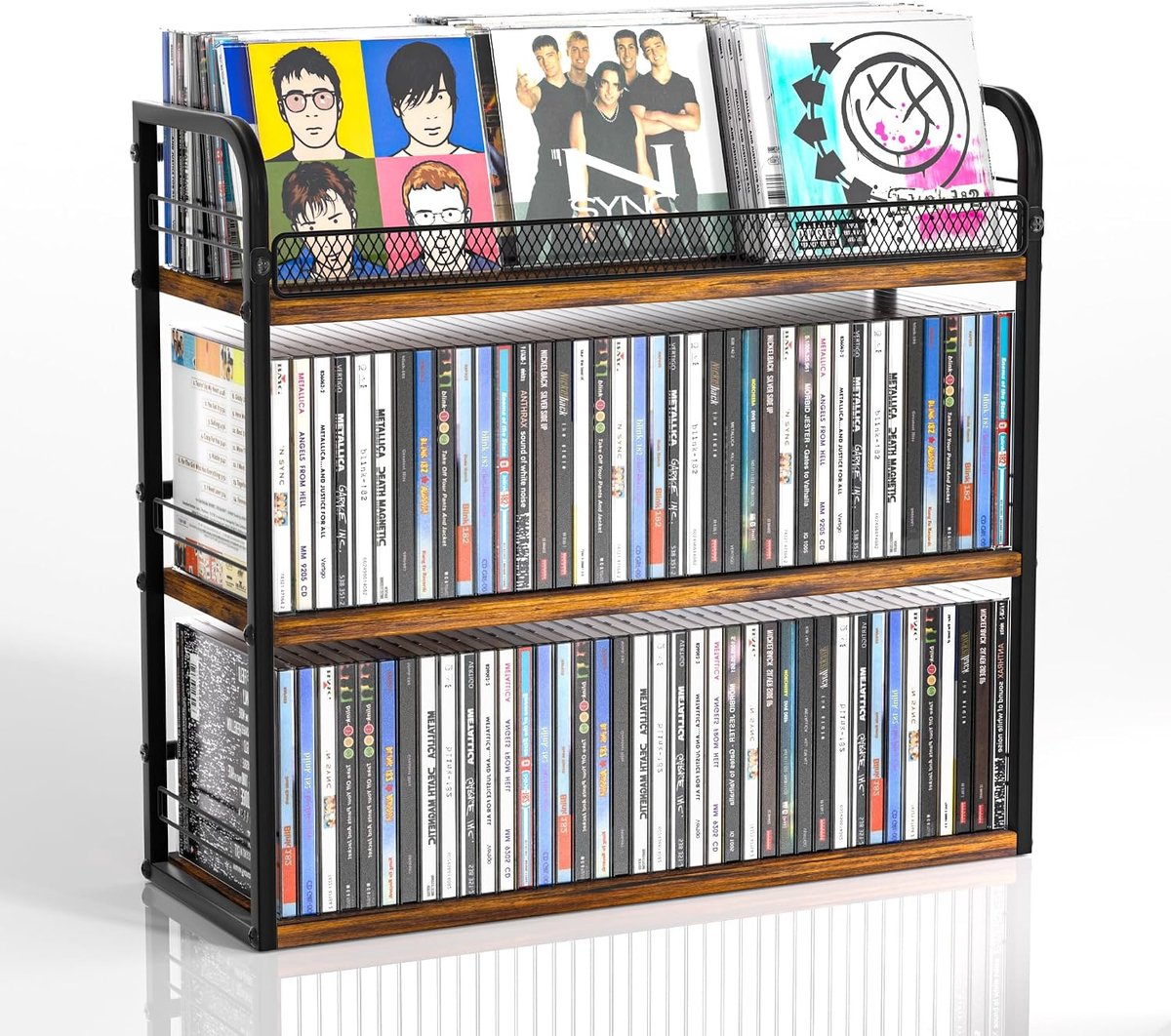 CD-houder met 3 niveaus - cd-opbergrek voor 102 cd's - ideaal voor muziekliefhebbers - ShopVlot