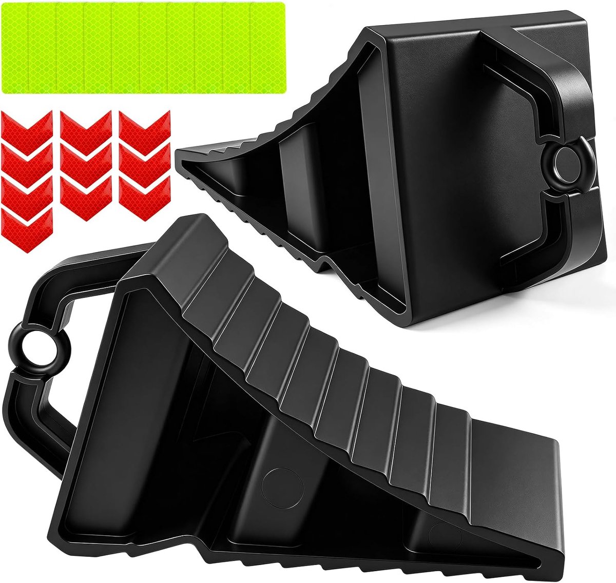 Wielwiggen 2 Stuks met Handvat - Robuust Plastic - Antislip Onderkant - Veilig parkeren voor auto en caravan - ShopVlot