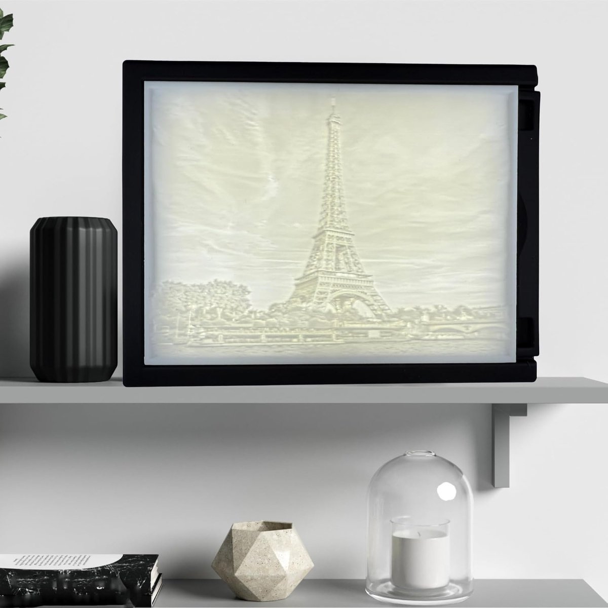 Lithophanie fotolijst 10 x 15 cm - zwart - 3D-reliëf - uniek aandenken - ShopVlot