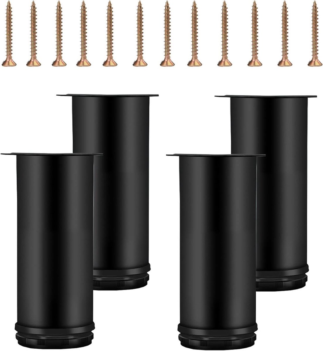 Meubelpoten 200mm - Verstelbare meubelpoten - RVS met ijzeren basis - Beschermt de vloer - ShopVlot