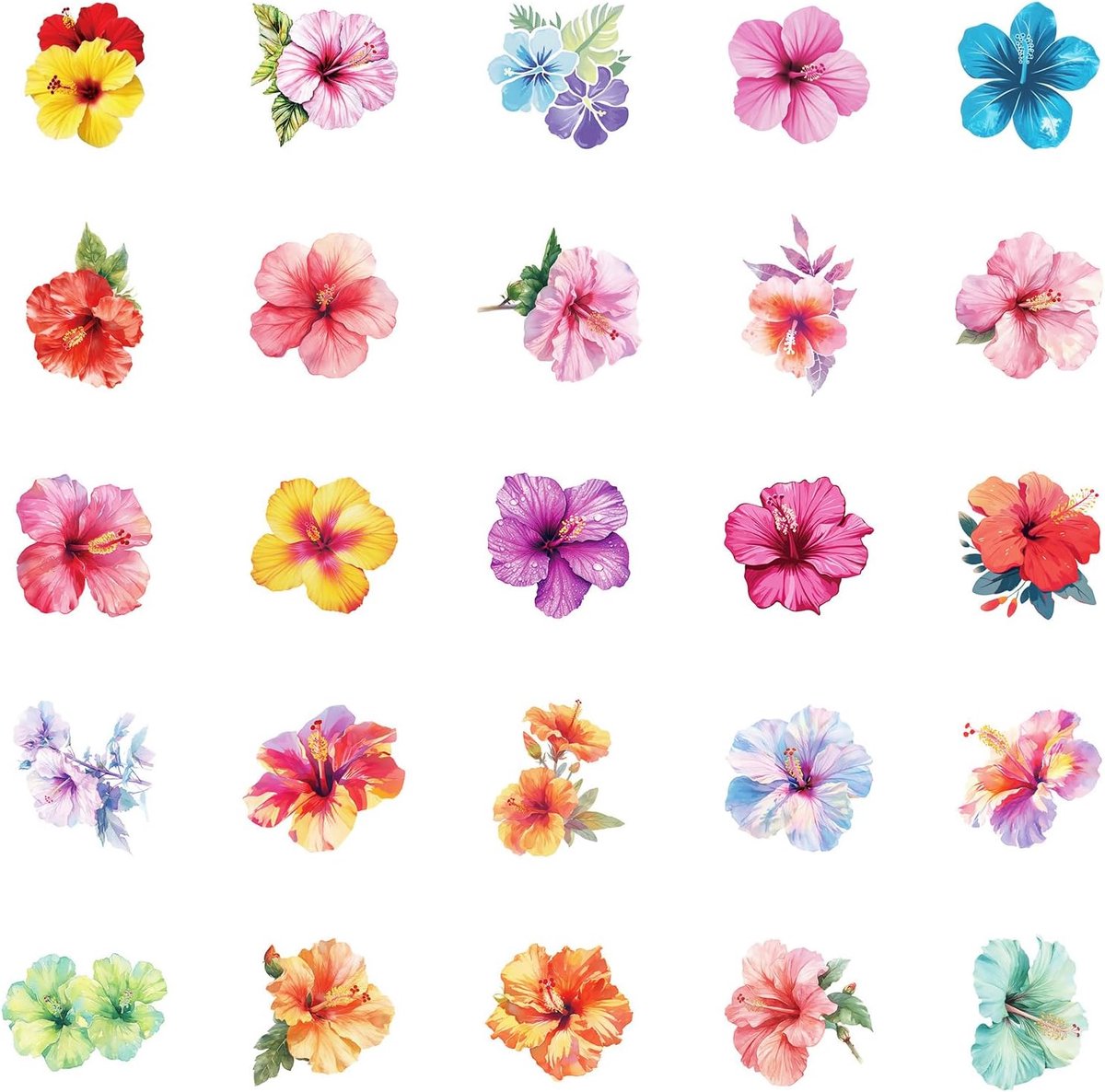 Waterdichte bloemenstickers 100 stuks - DIY decoratie - Geschikt voor waterflessen, koffers en meer - ShopVlot