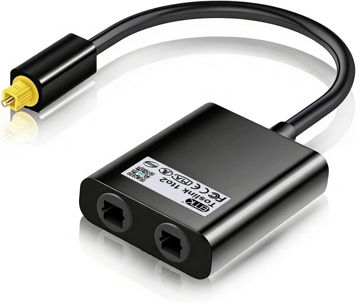 Optische audiokabel splitter 2-in-1 - 0,25m kabel - met vergulde plugs - perfect voor tv en home cinema - ShopVlot