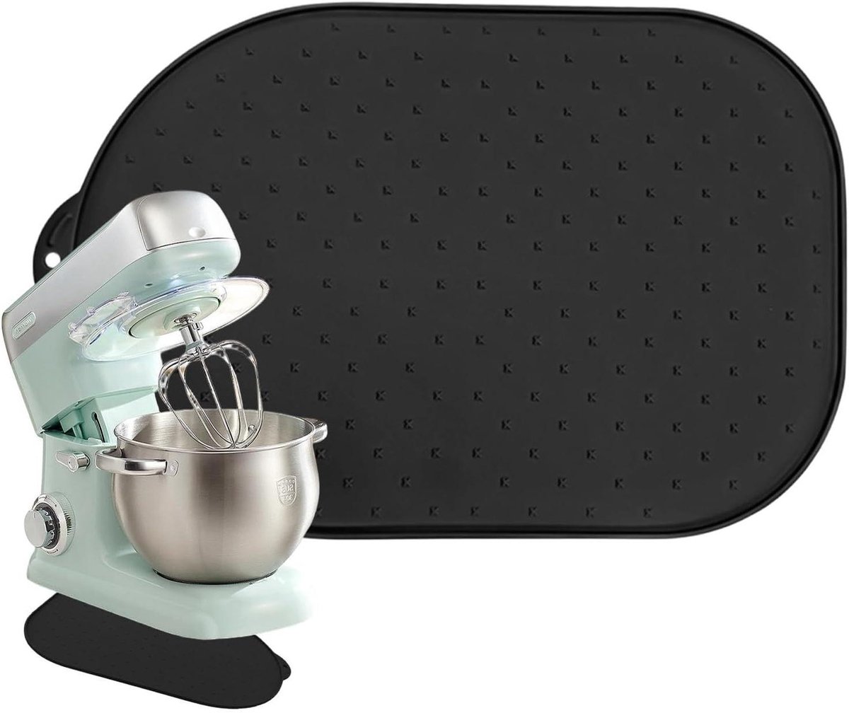 Mixer Glijmat - Apparaat Schuifmat Keuken - Keukenapparaten Gebruiken - Krasbescherming Werkblad - 40.2 x 27.1 cm - Zwart