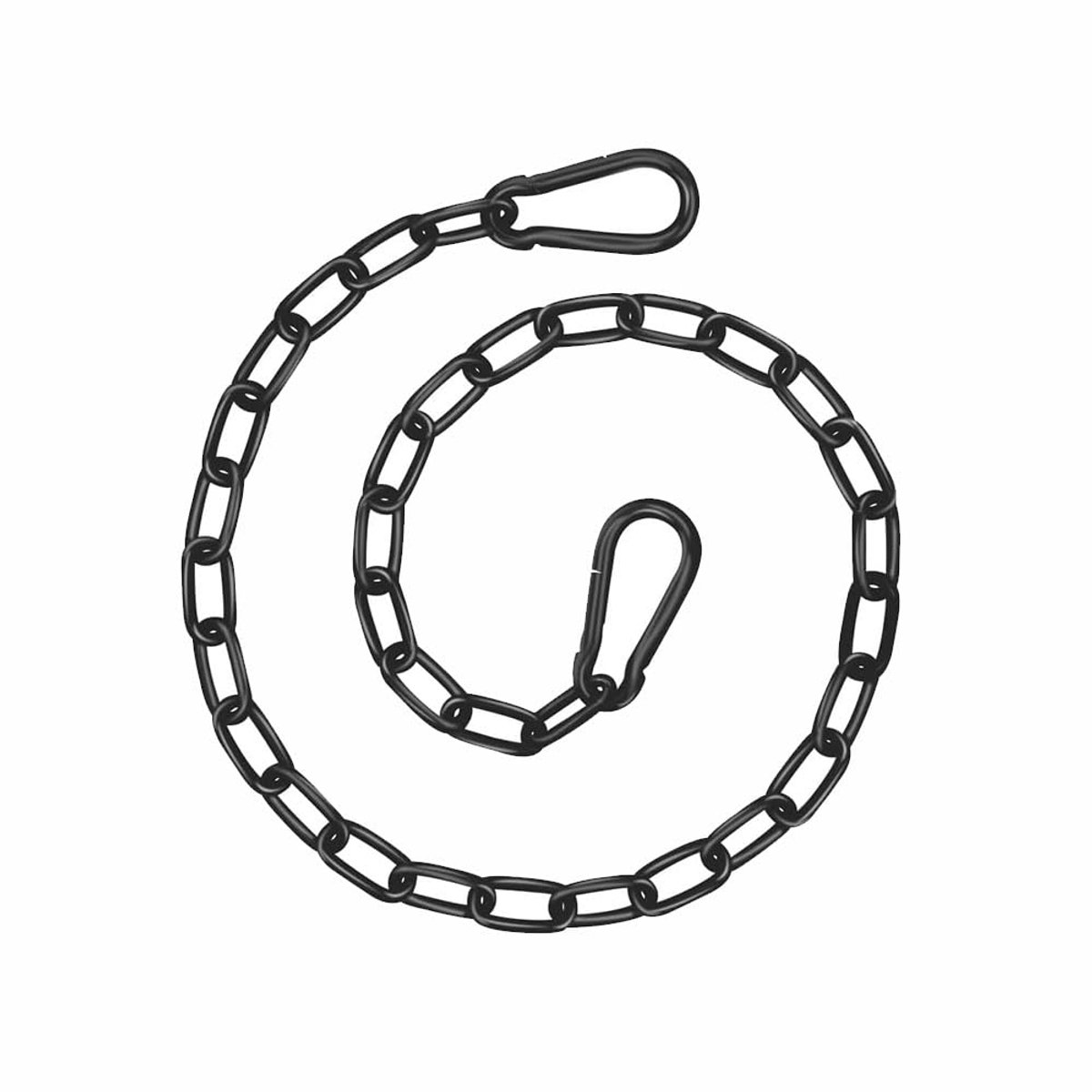 Metalen ketting 80 cm - zwarte hangketting met karabijnhaken - zware uitvoering - ideaal voor schommels - ShopVlot