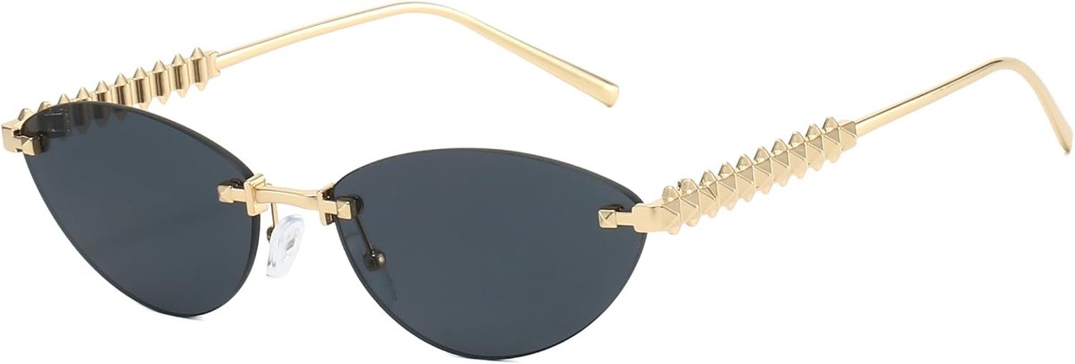 Zonnebril dames - retro ovaal ontwerp - rimless cat-eye - UV-bescherming - ShopVlot