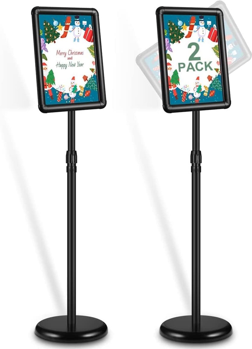 A4 info stand - aluminium sign holder - hoogte en hoek verstelbaar - ideaal voor bruiloften en evenementen - ShopVlot