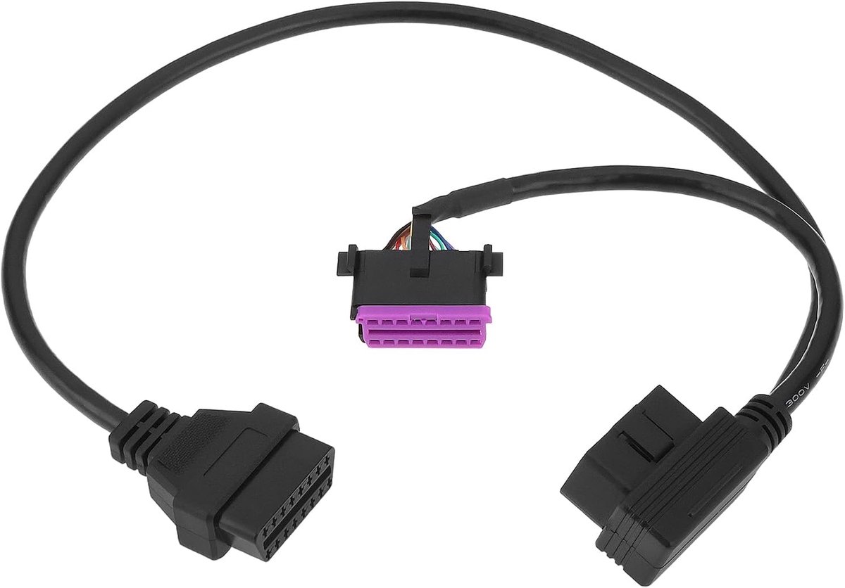 OBDII splitter kabel 60cm - 2-weg verlengkabel - 16-pins adapter - eenvoudig aansluiten GPS of codelezer - ShopVlot
