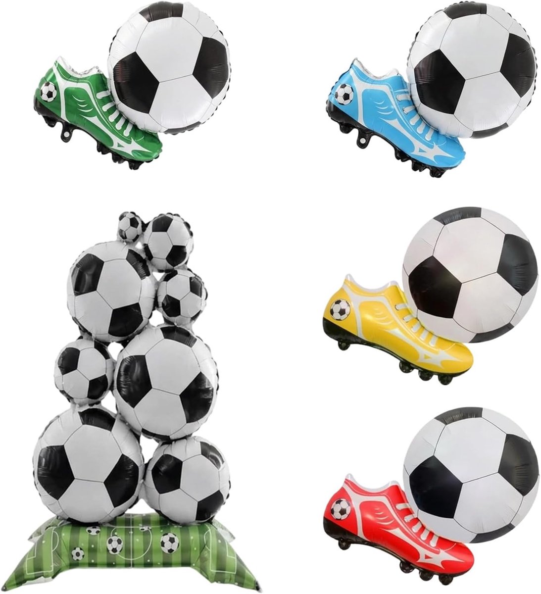 Voetbalballonnen set - XXL folieballonnen - 5 stuks - ideaal voor verjaardagsdecoratie - ShopVlot