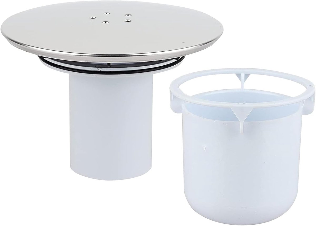 Doucheafvoerputje 95mm/115mm - zilver - geurwerend en verstoppingsvrij - eenvoudig te installeren - ShopVlot