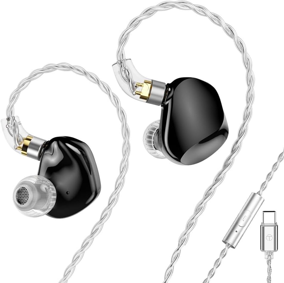 Hoofdtelefoon HiFi 10mm Diamantdriver - Ergonomisch Ontwerp - 2 Pin Afneembare Kabel - Ideaal voor Muziek en Games - ShopVlot