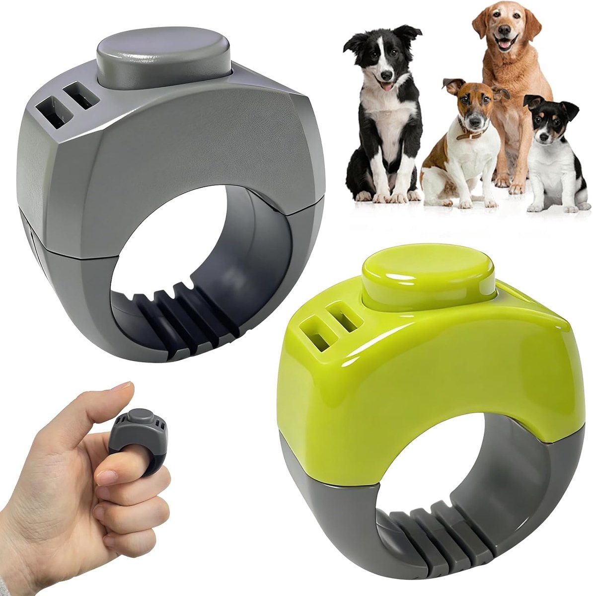 Hondenclicker 19 mm en 21 mm - Grasgroen en grijs - Comfortabel en veilig in gebruik voor training - ShopVlot