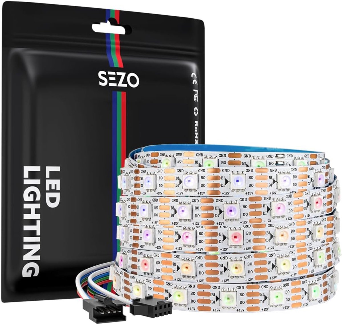 LED Strip Light 5M 60leds/m - Individueel Aan te Sturen RGB - Flexibel en Duurzaam - Perfect voor Creatieve Verlichting - ShopVlot